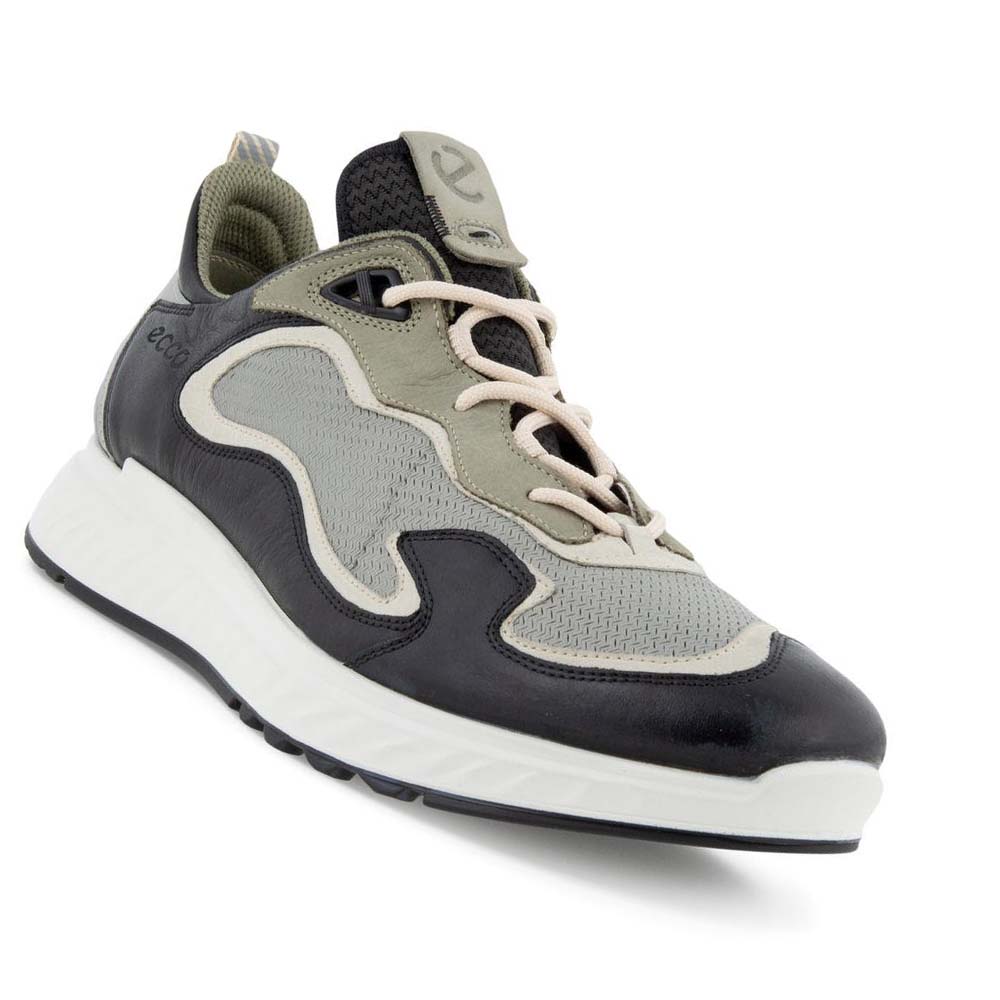 Men's Ecco St.1 Laced Sneakers Grey / Black | USA 647HAP